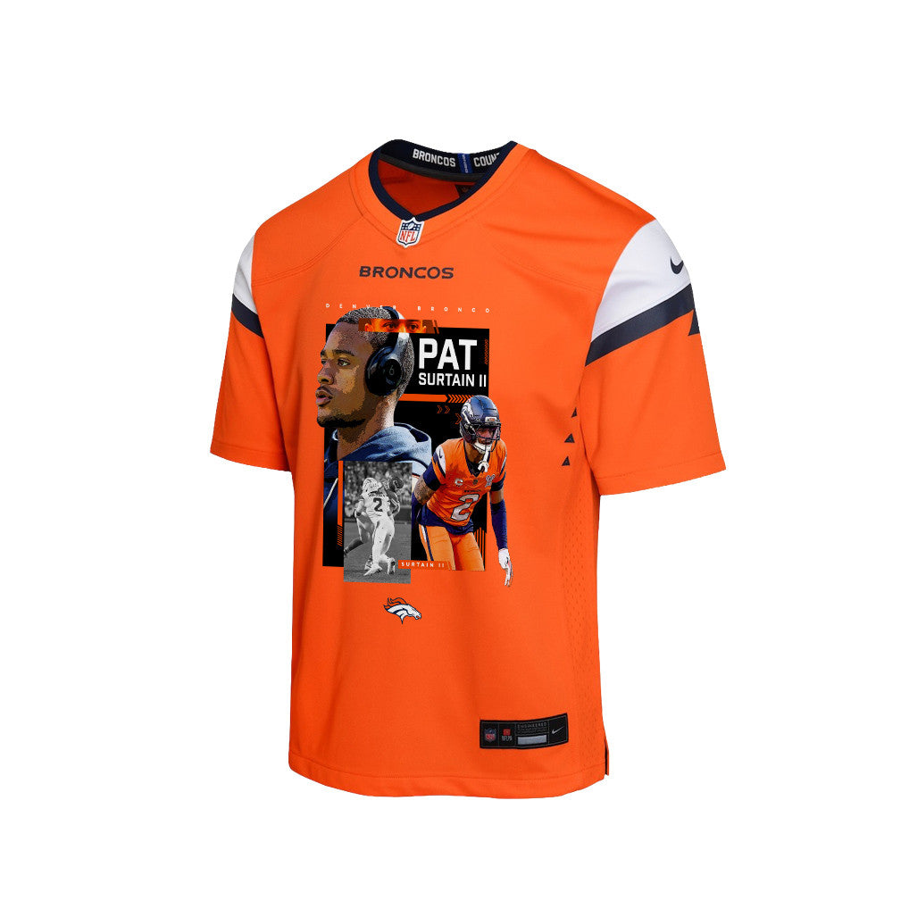 Pat Surtain II 2 Denver Broncos Super Bowl LX Next-Gen Legend Game YOUTH Jersey – Orange