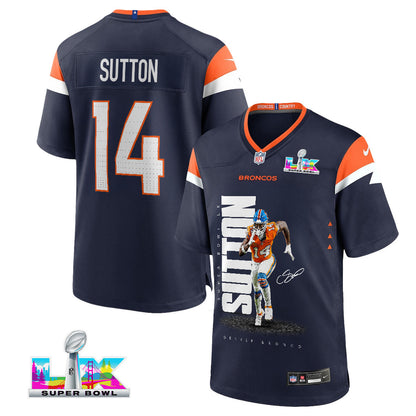 Courtland Sutton 14 Denver Broncos Super Bowl LX Dominant Playmaker Men Jersey – Navy