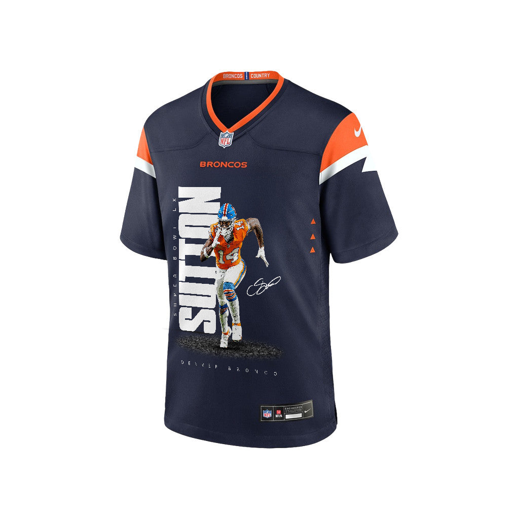 Courtland Sutton 14 Denver Broncos Super Bowl LX Dominant Playmaker Men Jersey – Navy