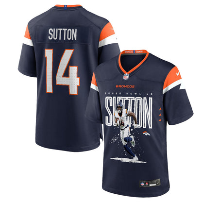 Courtland Sutton 14 Denver Broncos Super Bowl LX Game-Breaking Star Men Jersey – Navy