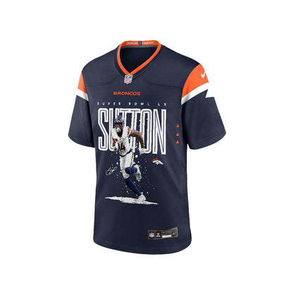 Courtland Sutton 14 Denver Broncos Super Bowl LX Game-Breaking Star Men Jersey – Navy