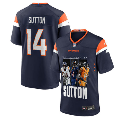 Courtland Sutton 14 Denver Broncos Super Bowl LX Offensive Powerhouse Men Jersey – Navy