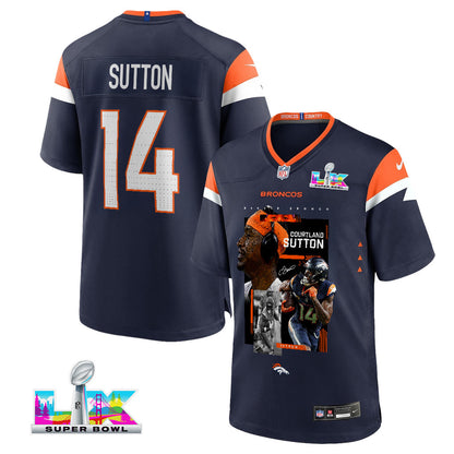 Courtland Sutton 14 Denver Broncos Super Bowl LX Fan-Favorite Icon Men Jersey – Navy