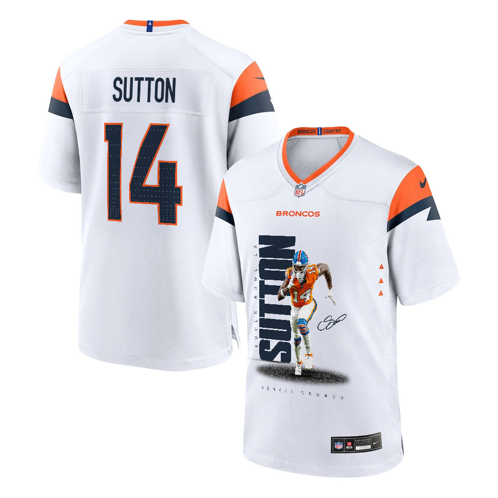 Courtland Sutton 14 Denver Broncos Super Bowl LX Dominant Playmaker Men Game Jersey – White