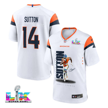 Courtland Sutton 14 Denver Broncos Super Bowl LX Dominant Playmaker Men Game Jersey – White