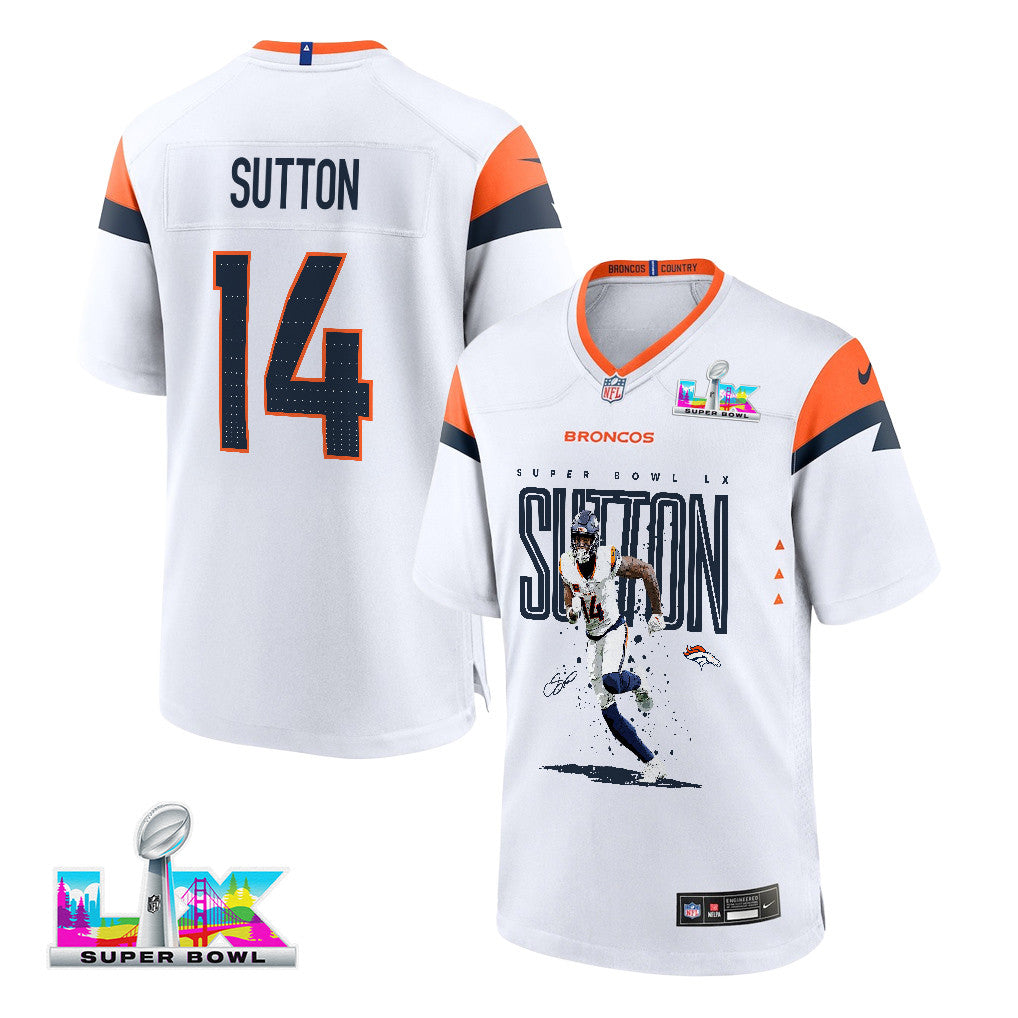 Courtland Sutton 14 Denver Broncos Super Bowl LX Game-Breaking Star Game Jersey – White