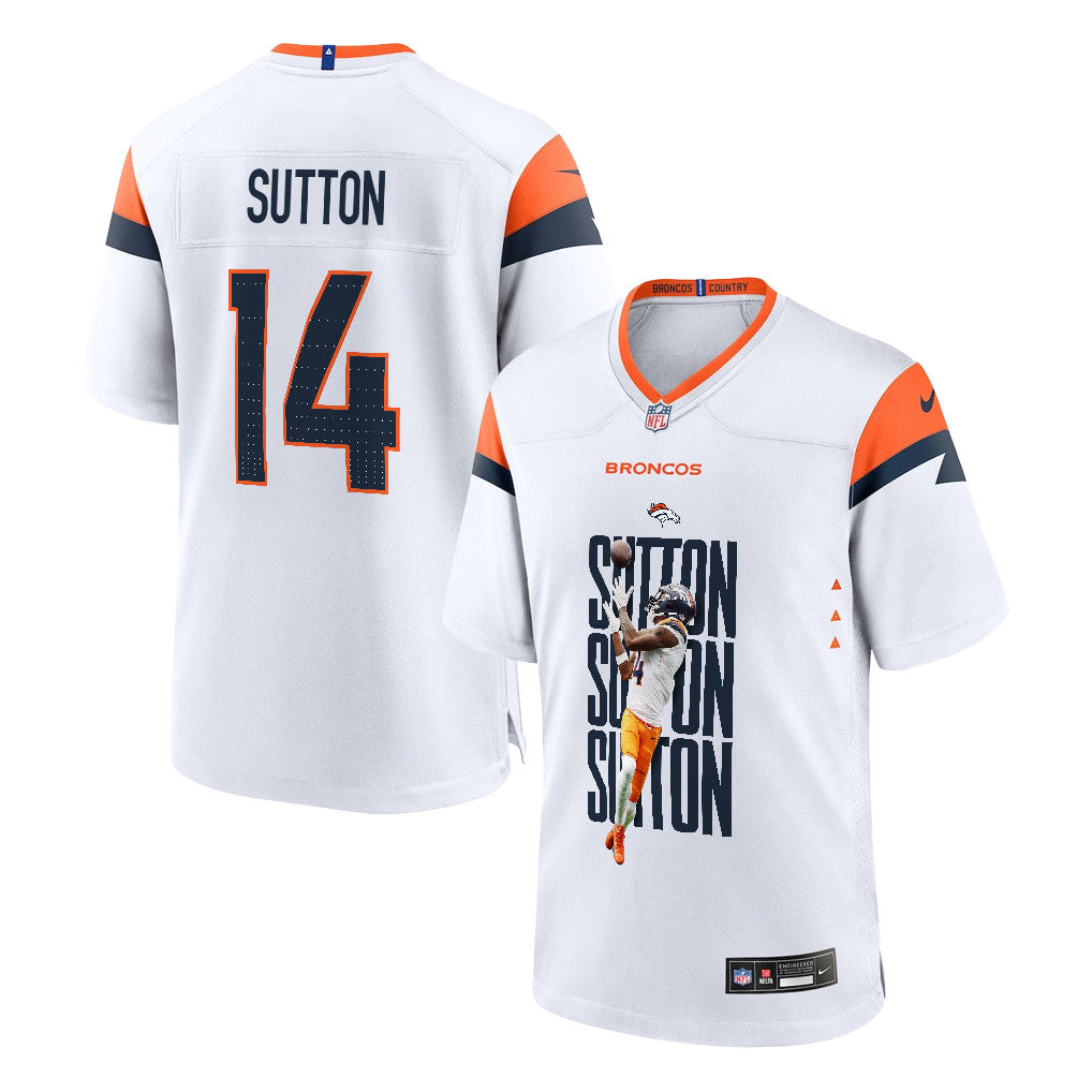 Courtland Sutton 14 Denver Broncos Super Bowl LX Championship-Ready Men Game Jersey – White
