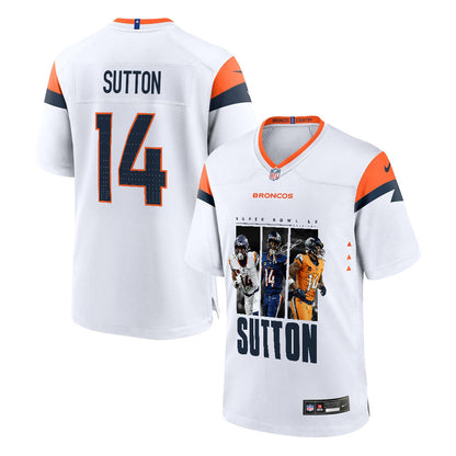 Courtland Sutton 14 Denver Broncos Super Bowl LX Fan-Favorite Icon Men Game Jersey – White