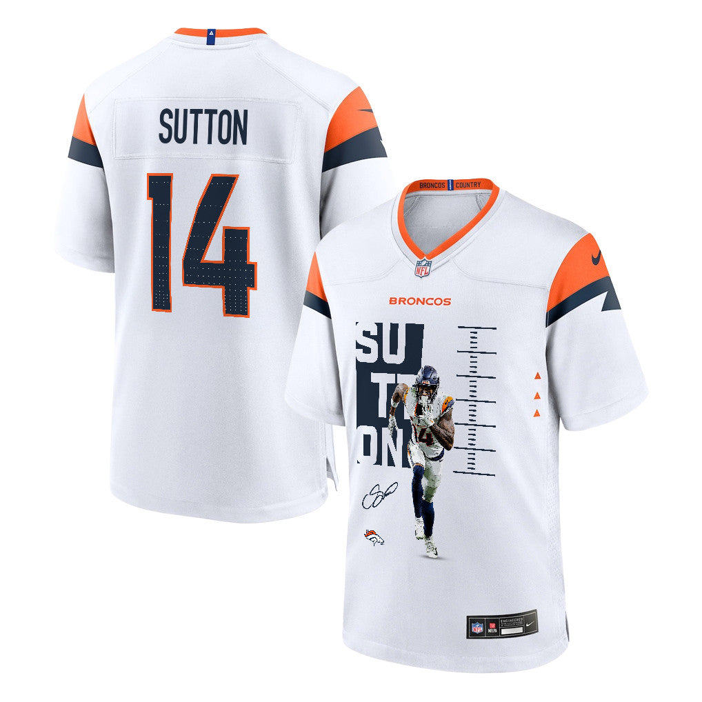 Courtland Sutton 14 Denver Broncos Super Bowl LX Offensive Powerhouse Men Game Jersey – White