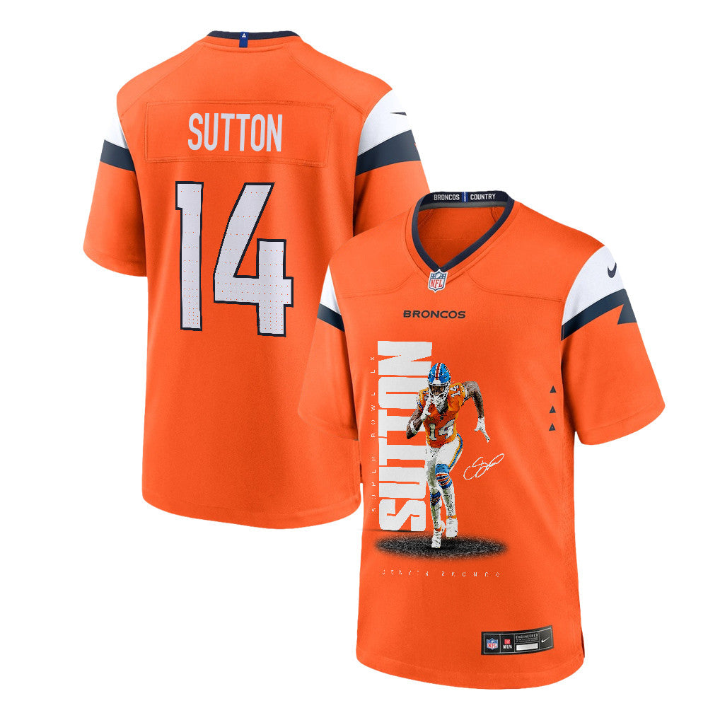 Courtland Sutton 14 Denver Broncos Super Bowl LX Dominant Playmaker Men Game Jersey – Orange