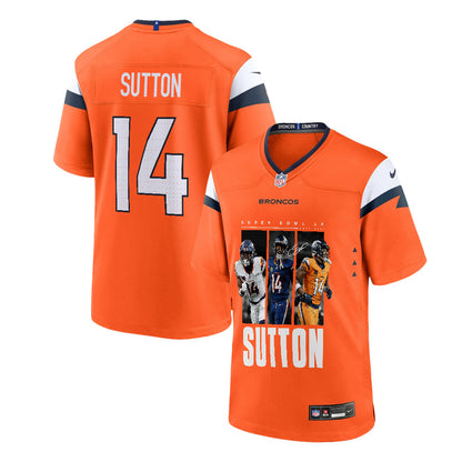 Courtland Sutton 14 Denver Broncos Super Bowl LX Offensive Powerhouse Men Game Jersey – Orange