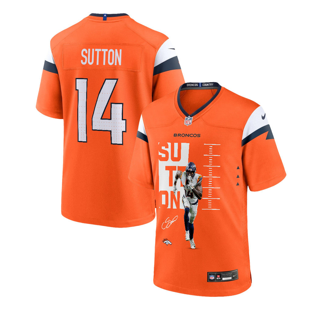 Courtland Sutton 14 Denver Broncos Super Bowl LX Fan-Favorite Icon Men Game Jersey – Orange