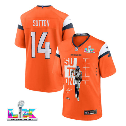 Courtland Sutton 14 Denver Broncos Super Bowl LX Fan-Favorite Icon Men Game Jersey – Orange