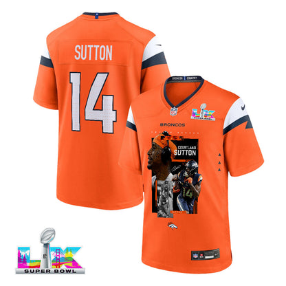 Courtland Sutton 14 Denver Broncos Super Bowl LX High-Impact Performer Men Jersey – Orange