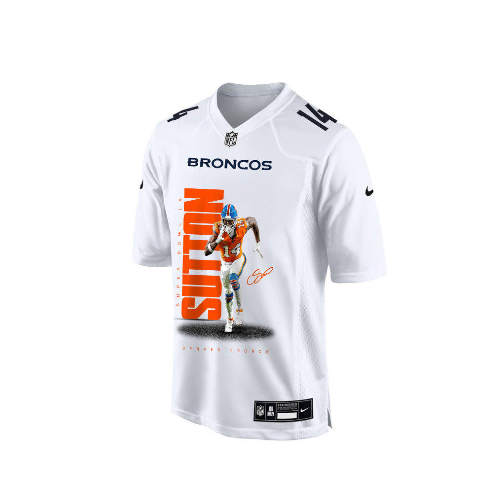 Courtland Sutton 14 Denver Broncos Super Bowl LX Dominant Playmaker Men Jersey – White