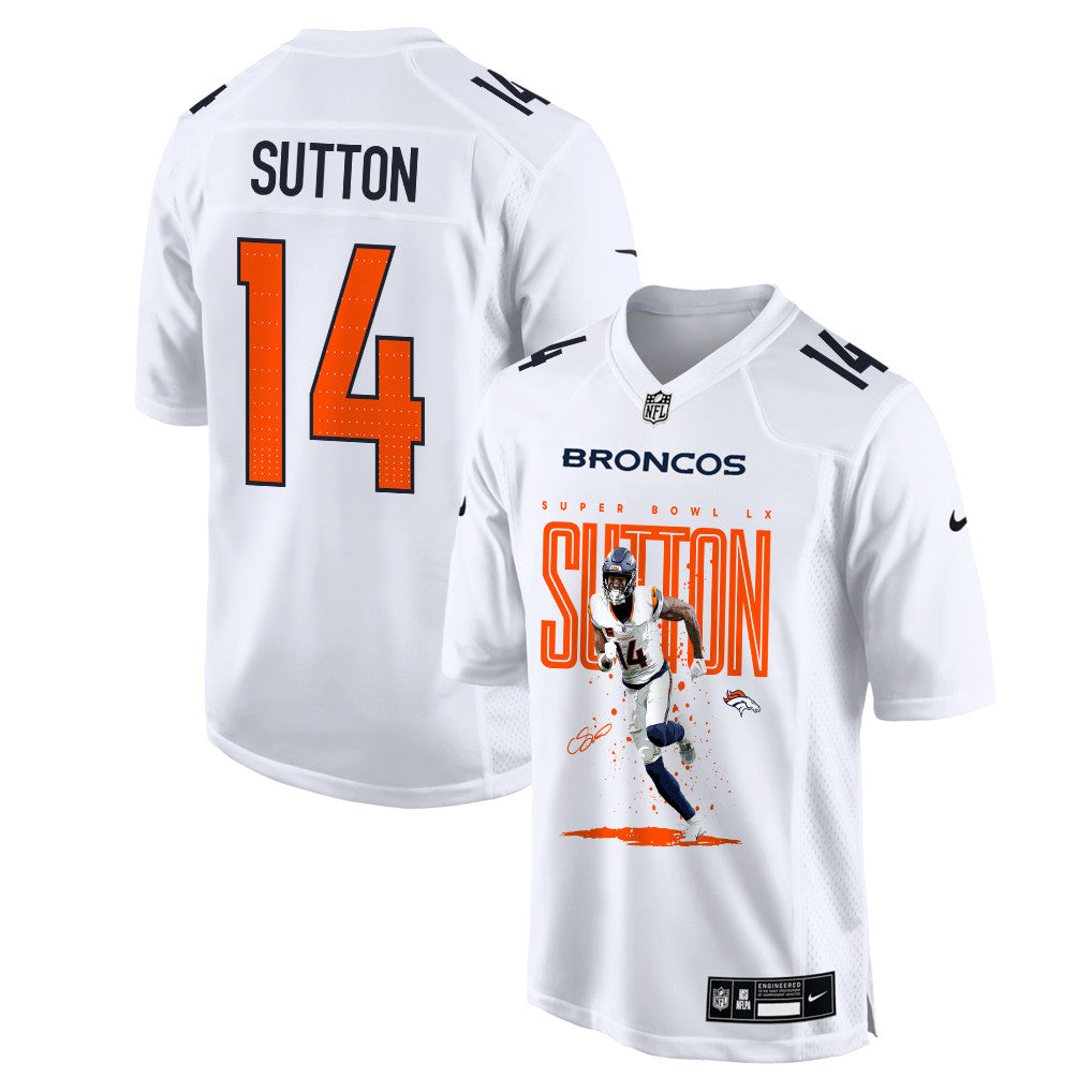 Courtland Sutton 14 Denver Broncos Super Bowl LX Game-Breaking Star Jersey – White