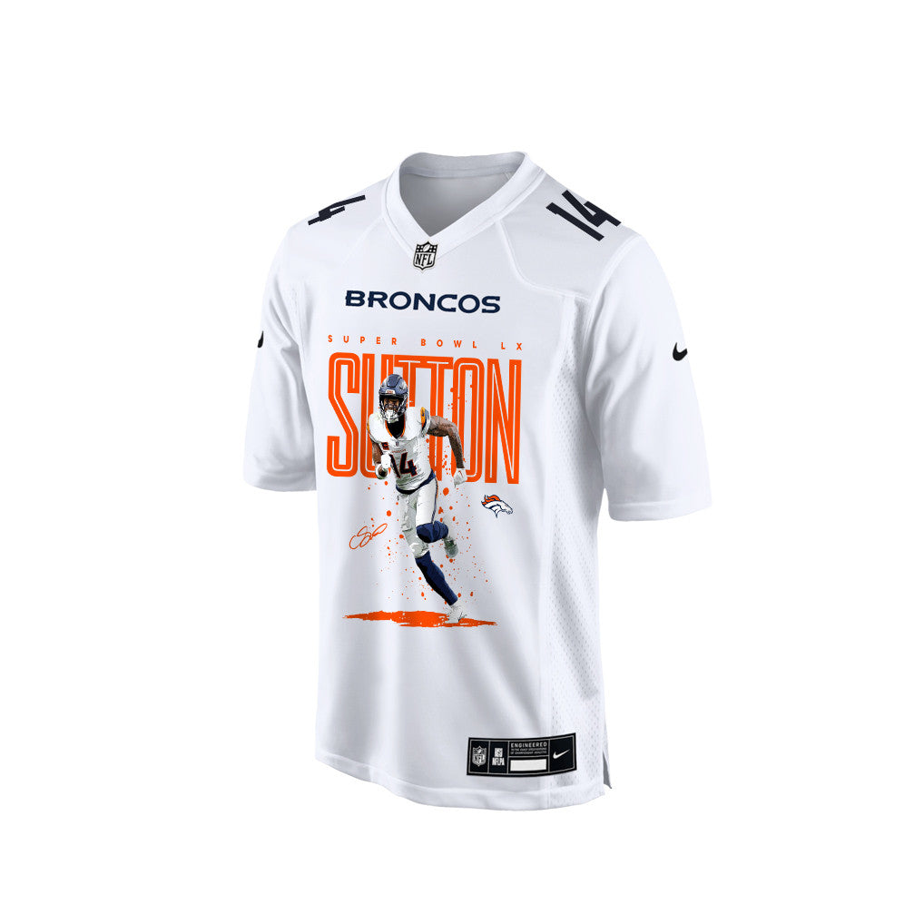 Courtland Sutton 14 Denver Broncos Super Bowl LX Game-Breaking Star Jersey – White