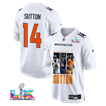 Courtland Sutton 14 Denver Broncos Super Bowl LX Offensive Powerhouse Men Jersey – White