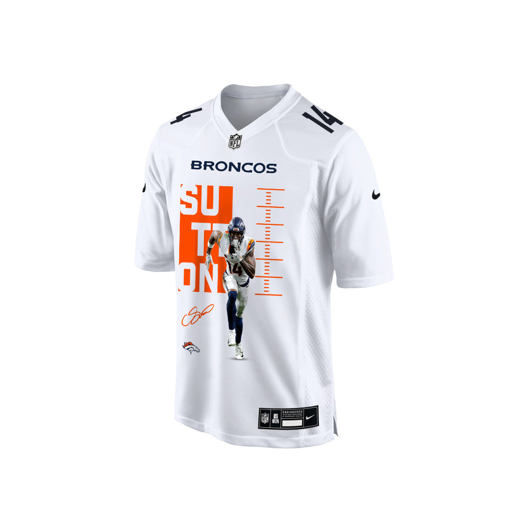 Courtland Sutton 14 Denver Broncos Super Bowl LX Fan-Favorite Icon Men Jersey – White