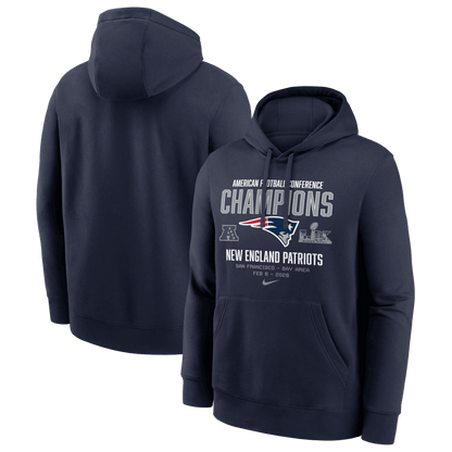 New England Patriots Nike 2025 AFC Champions Team Nation Hoodie - Navy
