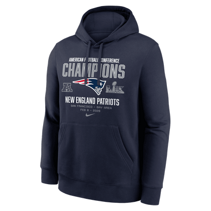New England Patriots Nike 2025 AFC Champions Team Nation Hoodie - Navy