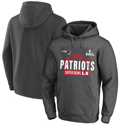New England Patriots Super Bowl LX Game Plan Hoodie - Charcoal