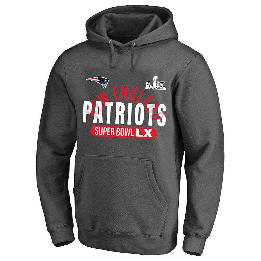 New England Patriots Super Bowl LX Game Plan Hoodie - Charcoal