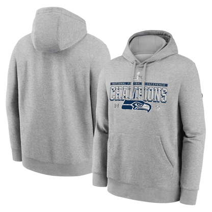 Seattle Seahawks 2025 NFC Champions Hoodie - Heather Gray
