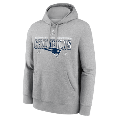 New England Patriots 2025 NFC Champions Hoodie - Heather Gray