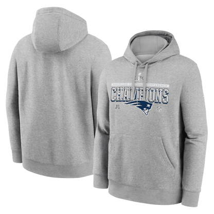 New England Patriots 2025 NFC Champions Hoodie - Heather Gray