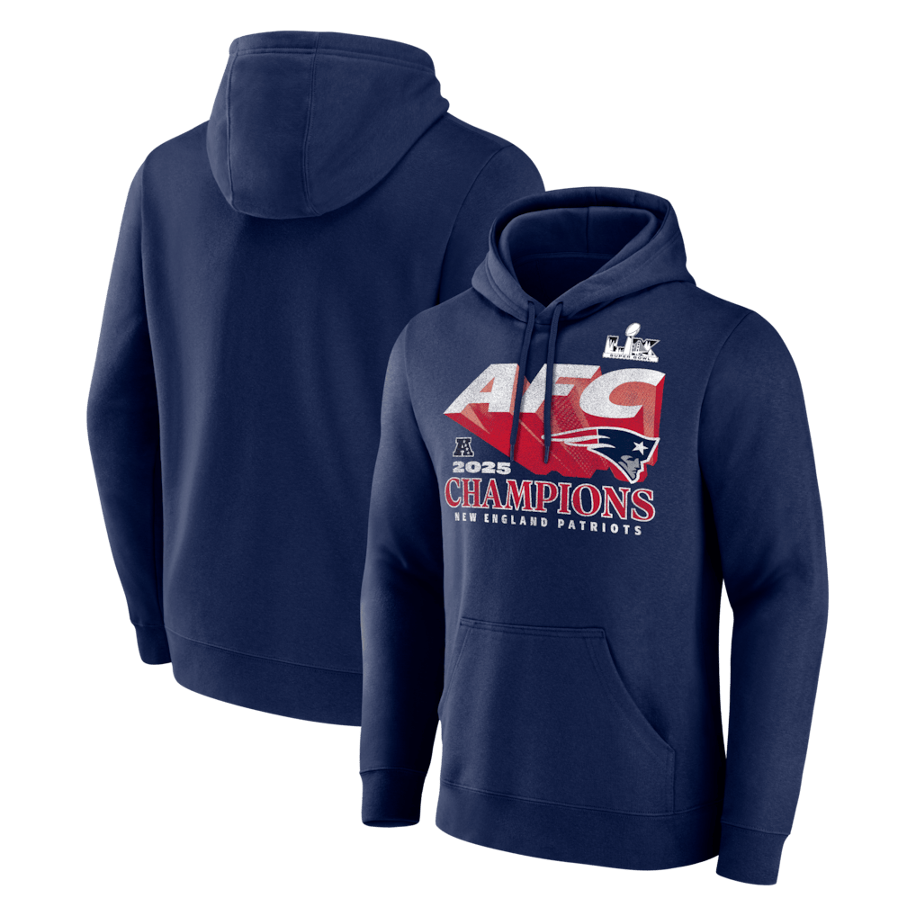 New England Patriots 2025 AFC Champions Quick Pass Hoodie - Navy