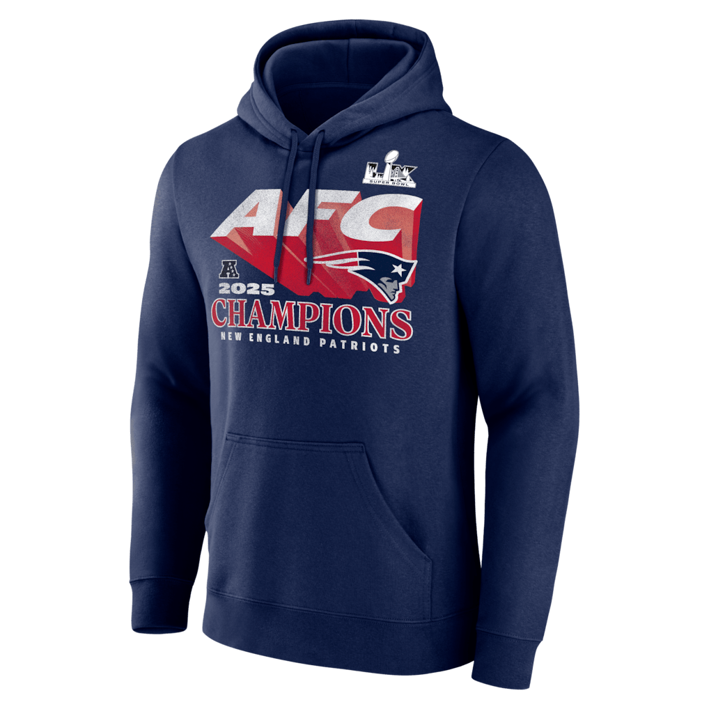 New England Patriots 2025 AFC Champions Quick Pass Hoodie - Navy