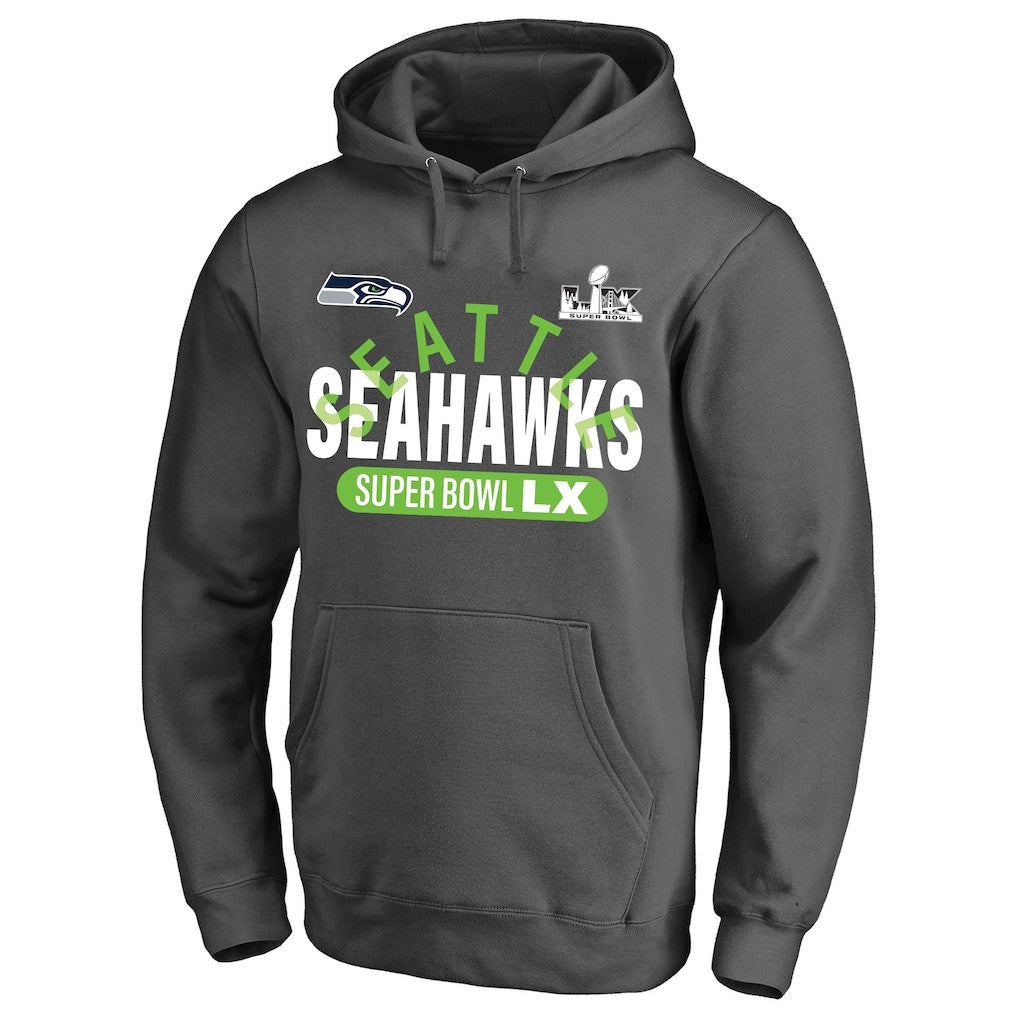 Seattle Seahawks Super Bowl LX Game Plan Hoodie - Charcoal