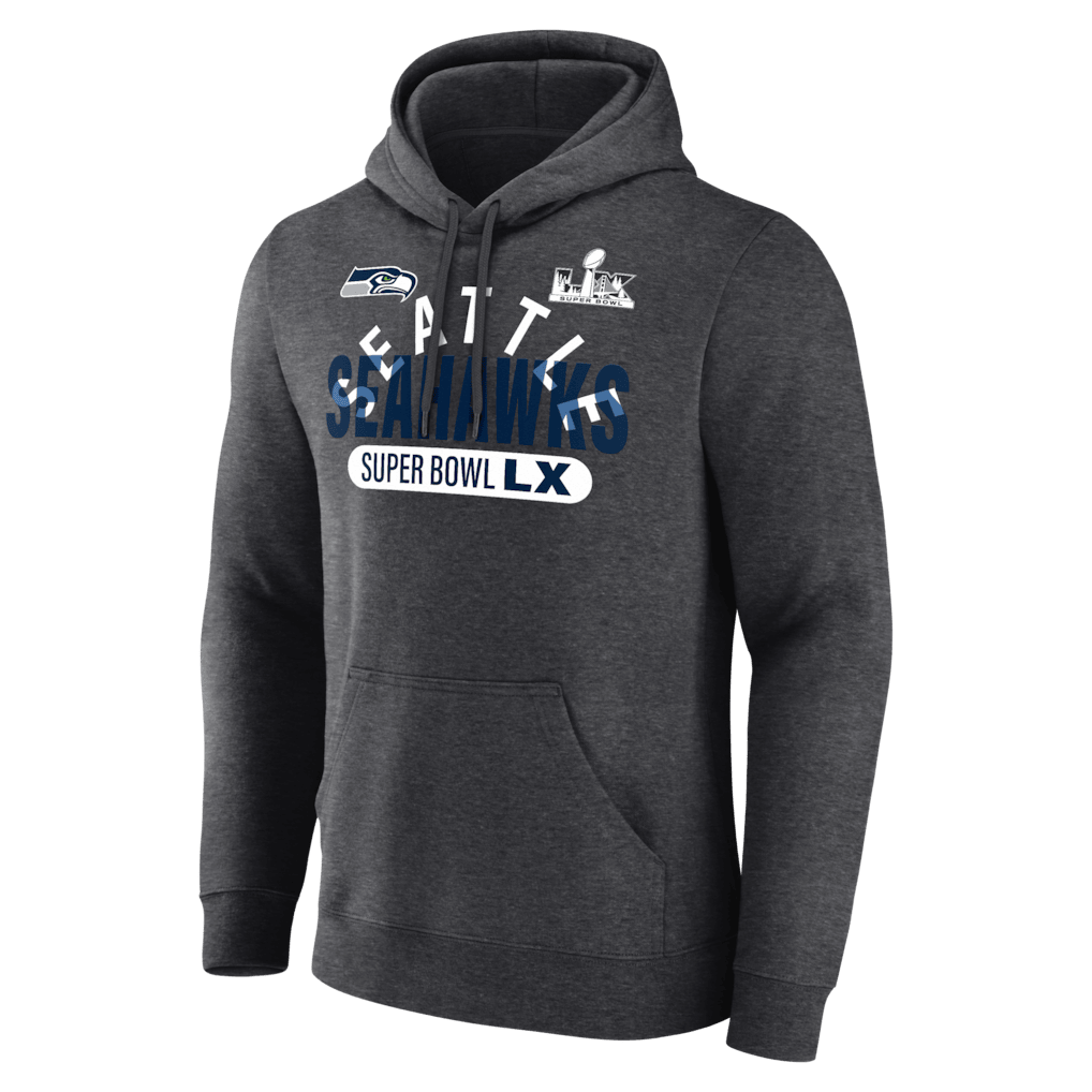 Seattle Seahawks Super Bowl LX Game Plan Hoodie - Heather Charcoal