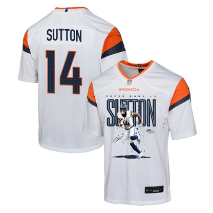 Courtland Sutton 14 Denver Broncos Super Bowl LX Game-Breaking Star YOUTH Jersey – White