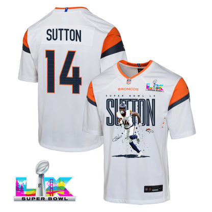 Courtland Sutton 14 Denver Broncos Super Bowl LX Game-Breaking Star YOUTH Jersey – White
