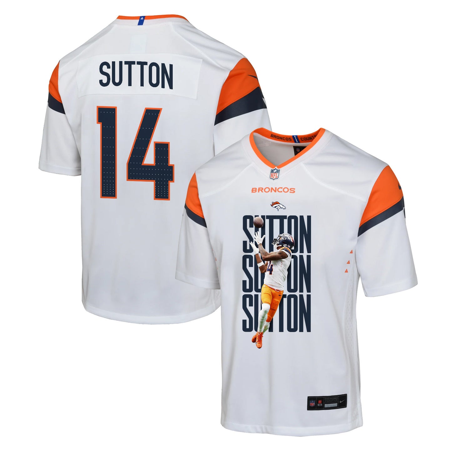 Courtland Sutton 14 Denver Broncos Super Bowl LX Championship-Ready YOUTH Jersey – White