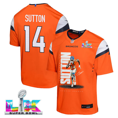Courtland Sutton 14 Denver Broncos Super Bowl LX Dominant Playmaker YOUTH Jersey – Orange