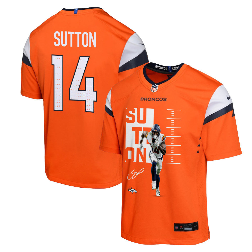 Courtland Sutton 14 Denver Broncos Super Bowl LX Fan-Favorite Icon YOUTH Jersey – Orange
