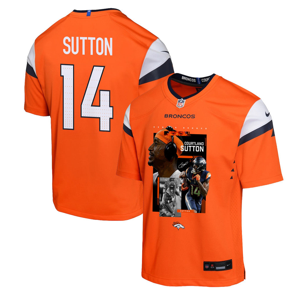 Courtland Sutton 14 Denver Broncos Super Bowl LX High-Impact Performer YOUTH Jersey – Orange