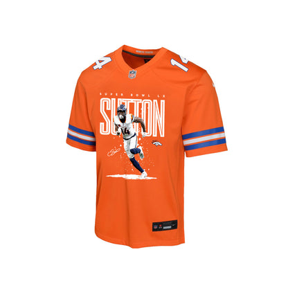Courtland Sutton 14 Denver Broncos Super Bowl LX Game-Breaking Star YOUTH Game Jersey– Orange