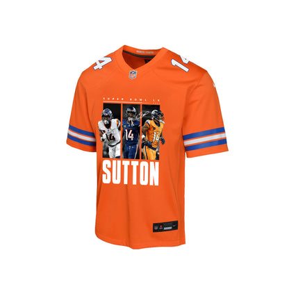 Courtland Sutton 14 Denver Broncos Super Bowl LX Offensive Powerhouse YOUTH Game Jersey– Orange