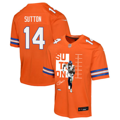 Courtland Sutton 14 Denver Broncos Super Bowl LX Fan-Favorite Icon YOUTH Game Jersey– Orange