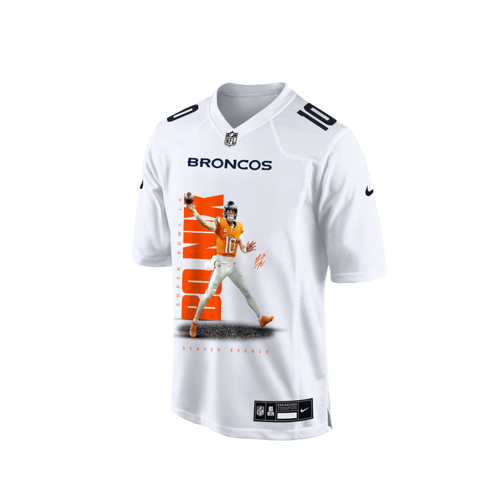 Bo Nix 10 Denver Broncos Super Bowl LX Rising Star Jersey – White