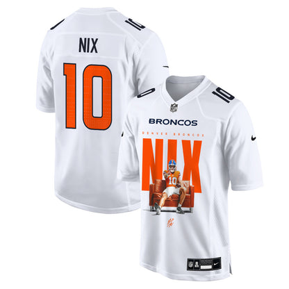 Bo Nix 10 Denver Broncos Super Bowl LX Franchise QB Jersey – White