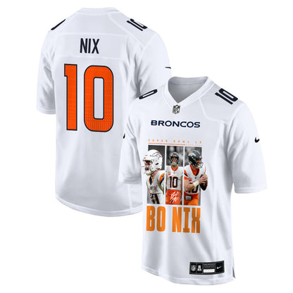 Bo Nix 10 Denver Broncos Super Bowl LX Game-Changing Leader Jersey – White