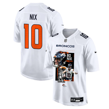 Bo Nix 10 Denver Broncos Super Bowl LX Future of Denver Jersey – White