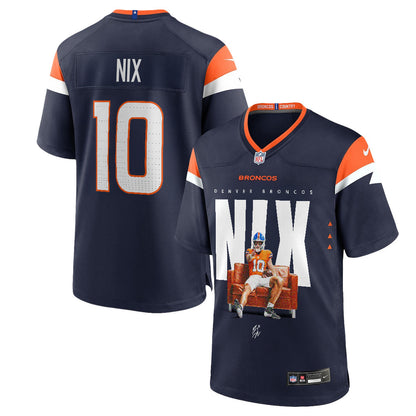Bo Nix 10 Denver Broncos Super Bowl LX Franchise QB Jersey – Navy