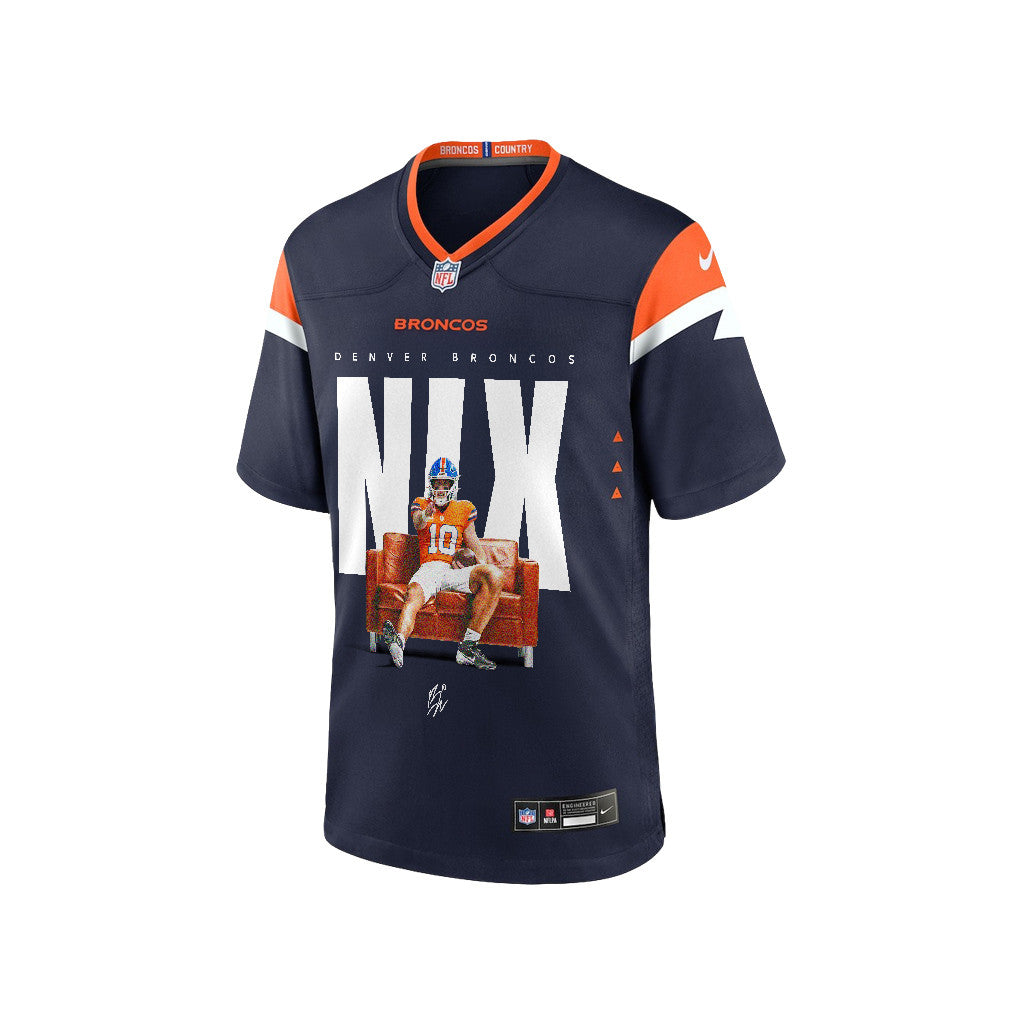 Bo Nix 10 Denver Broncos Super Bowl LX Franchise QB Jersey – Navy
