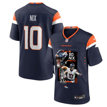 Bo Nix 10 Denver Broncos Super Bowl LX Future of Denver Jersey – Navy